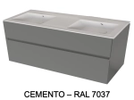 Meuble avec vasque Solid-Surface, finition bois ou couleurs, deux tiroirs à onglet, Largeur 120 et 140 cm, P. 45 cm, Hauteur 56 cm, Stock disponible, LIVRAISON OFFERTE